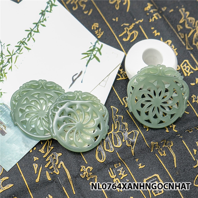 Ngọc bội resin họa tiết tròn 53mm nguyên liệu làm trâm làm trang sức cổ trang việt phục