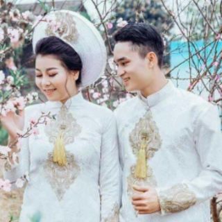 (echi) Áo dài cưới cô dâu