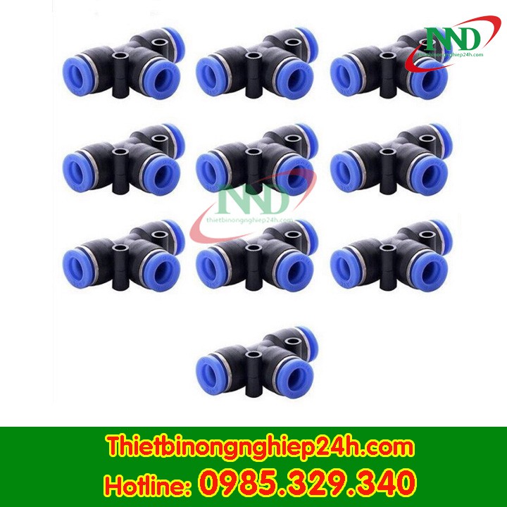 T nối nhanh PE Phi 8 | T nối nhanh lắp ống phun sương LPDE 8mm