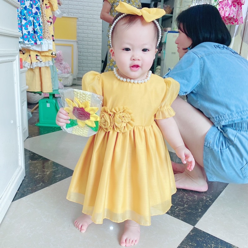 Váy công chúa cho bé từ sơ sinh 3-18kg Tặng kèm bờm ngọc