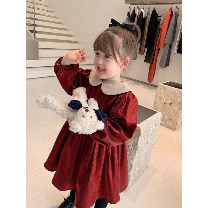 SALE ĐẦM NHŨ ĐỎ QUẢNG CHÂU HÀNG CAO CẤP CHO BÉ GÁI