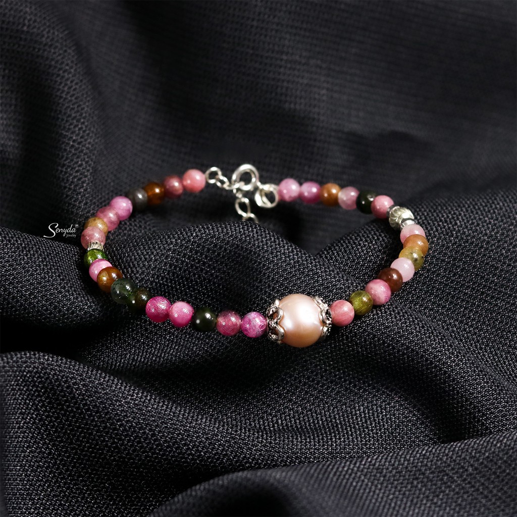 Trang sức Vòng tay BẠC 925 SENYDA Tour mix Ngọc trai nước ngọt VT121