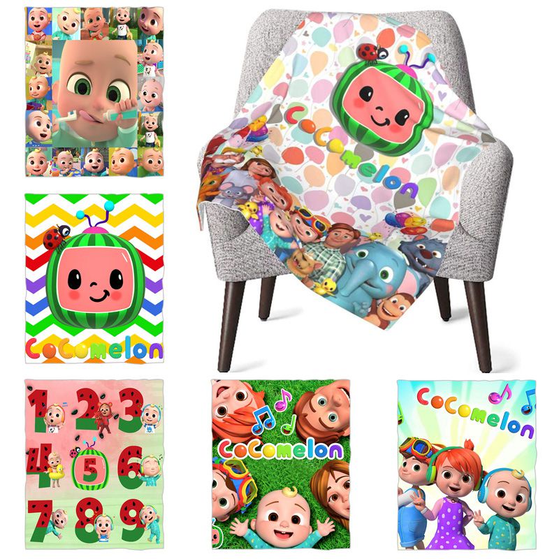 Chăn Bông Mềm Mại Ấm Áp In Họa Tiết Dưa Hấu Dễ Thương Cho Bé