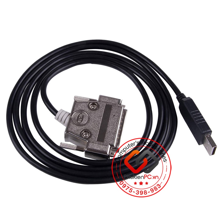 Dây cáp COM USB to DB25  chân đực cho máy CNC FANUC AMADA Hitachi Brother chip FTDI size dài từ 1.8M 3M 5M