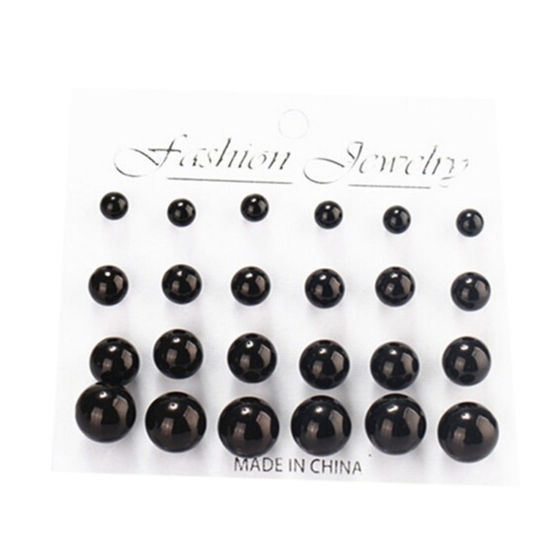 Set 12 đôi bông tai ngọc trai thanh lịch cho nữ