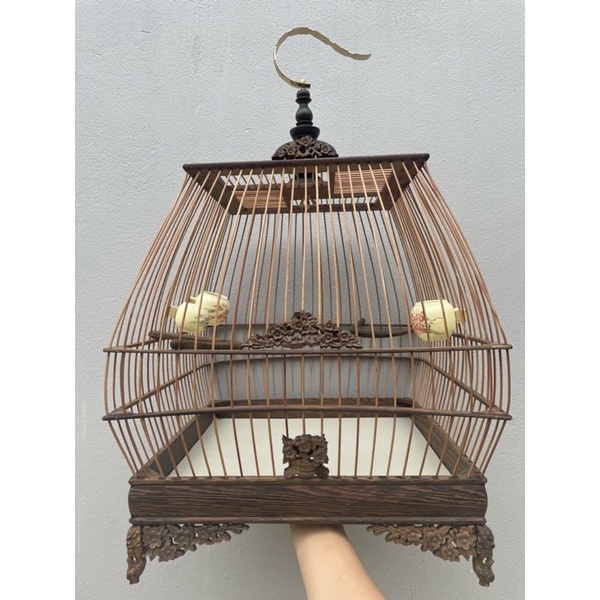 Khung lồng chào mào gỗ mun DÁNG SING ĐỤC cực đẹp dễ ráp Phụ Kiện Lồng Chim, BTA K120