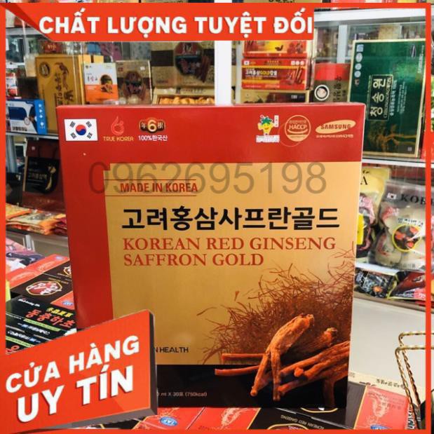 Nước Hồng Sâm Nhụy Hoa Nghệ Tây Korean Red Ginseng Saffron Gold hộp 30 gói x 70ml