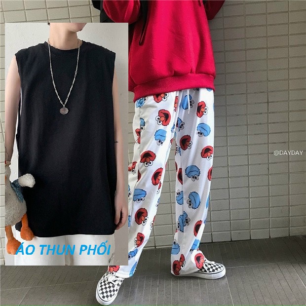 Quần dài nam, quần baggy unisex nam nữ thun lạnh mềm mại thoáng mát thể thao form rộng hoạt hình hot trend