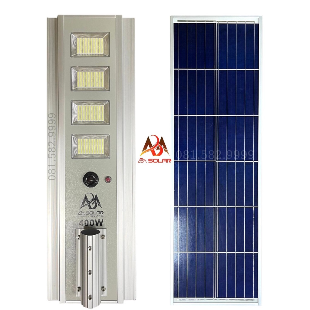 [400W] Đèn Năng Lượng Mặt Trời, Đèn Đường, Sân Vườn, Nhốm Đúc Nguyên Khối Cao Cấp, Chống Nước- ABM SOLAR