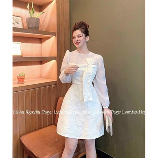 Đầm Gấm Cao Cấp Phối Lụa