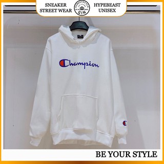ÁO KHOÁC NỈ HOODIE CHAMPION TRẮNG - GIN STORE