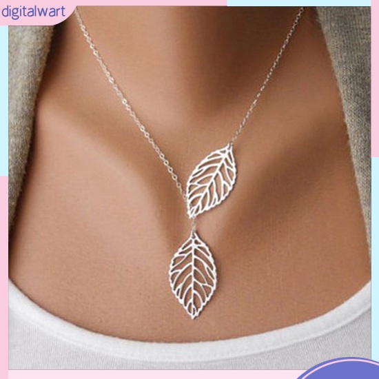 Dây chuyền mặt hình hai chiếc lá thời trang cho nữ