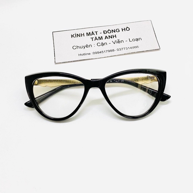 Kính mắt mèo nữ càng kim loại gọng kính cận kèm mắt không độ, nhận cắt mắt cận loạn theo yêu cầu