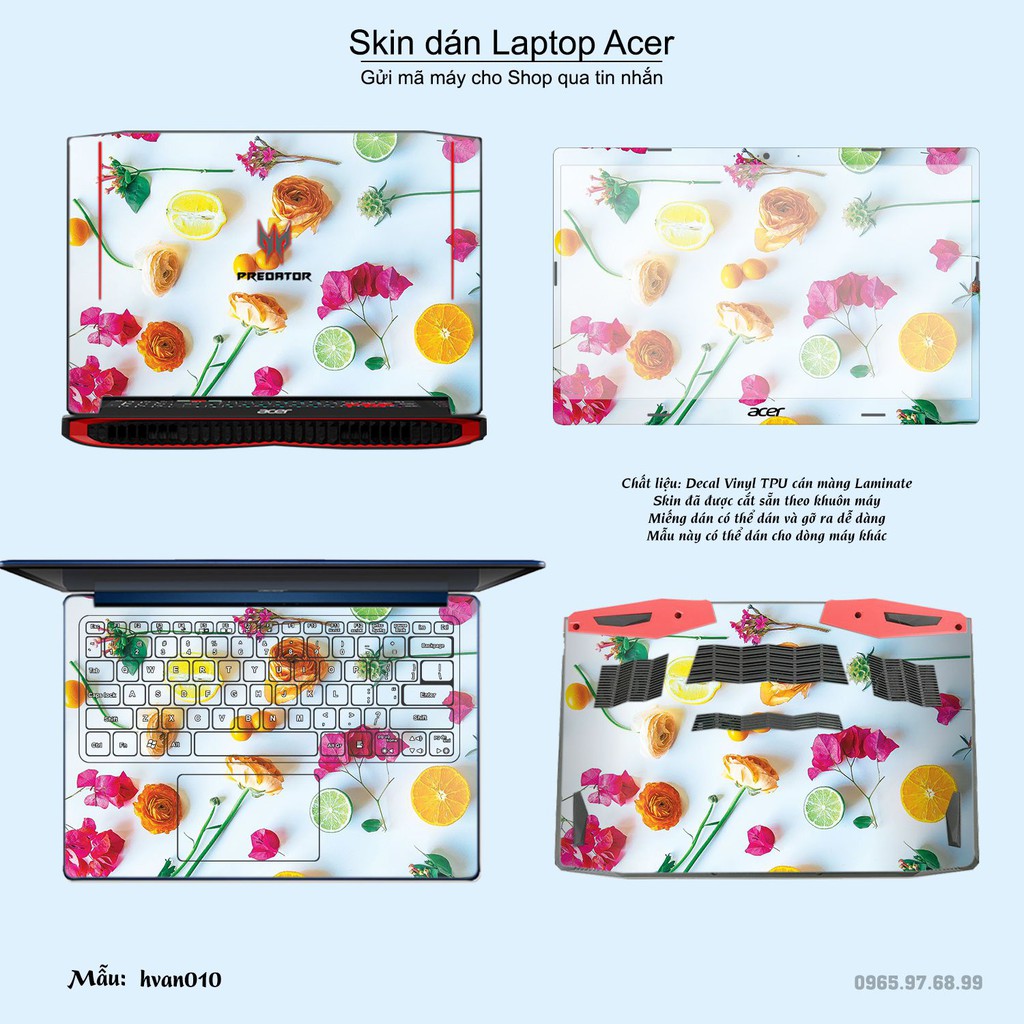 Skin dán Laptop Acer in hình Hoa văn _nhiều mẫu 2 (inbox mã máy cho Shop)