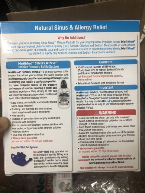 Muối rửa mũi NEILMED SINUS RINSE dành cho trẻ em