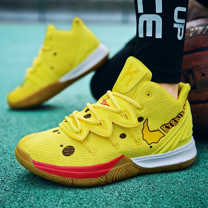 <Real Picture> NBA Kyrie Irving 5 SpongeBob Basketball shoes Giày bóng rổ chất lượng cao Giày thể thao Unisex Size:36-45