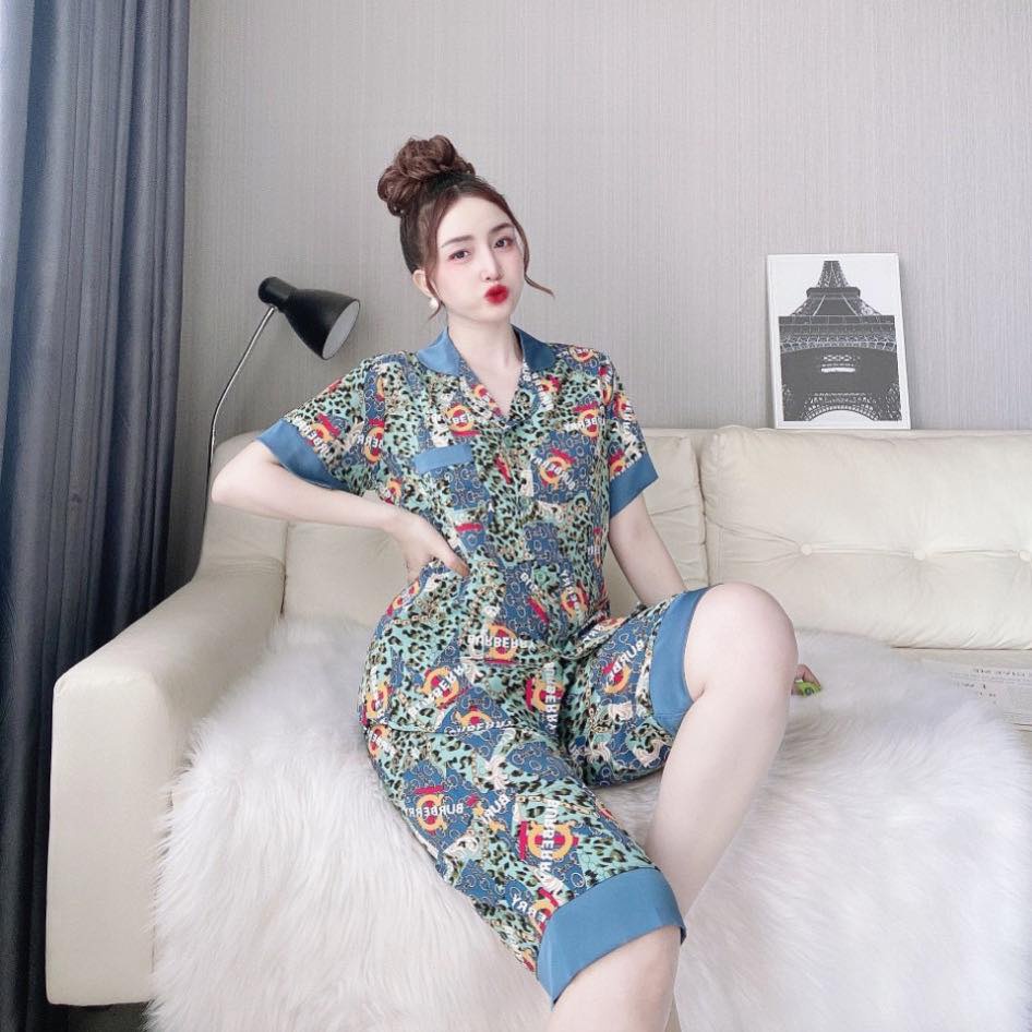 Đồ Pijama Nữ LATO, Đồ Bộ Mặc Nhà Nữ Cao Cấp Quần Lửng Thời Trang Lụa Mềm Đẹp Ngắn Tay Dưới 60kg | BigBuy360 - bigbuy360.vn