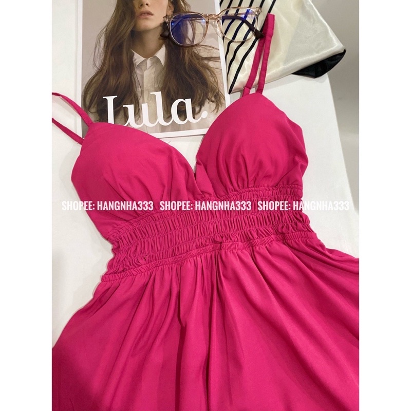 THANH LÍ VÁY Maxi 2 dây chun eo dàng xòe form dài