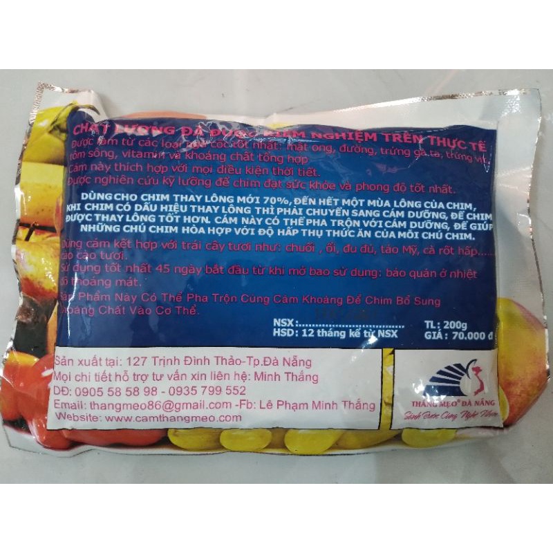 Cám chào mào Thắng Mẹo Đà Nẵng (sản phẩm dành cho chim thi đấu) 200g