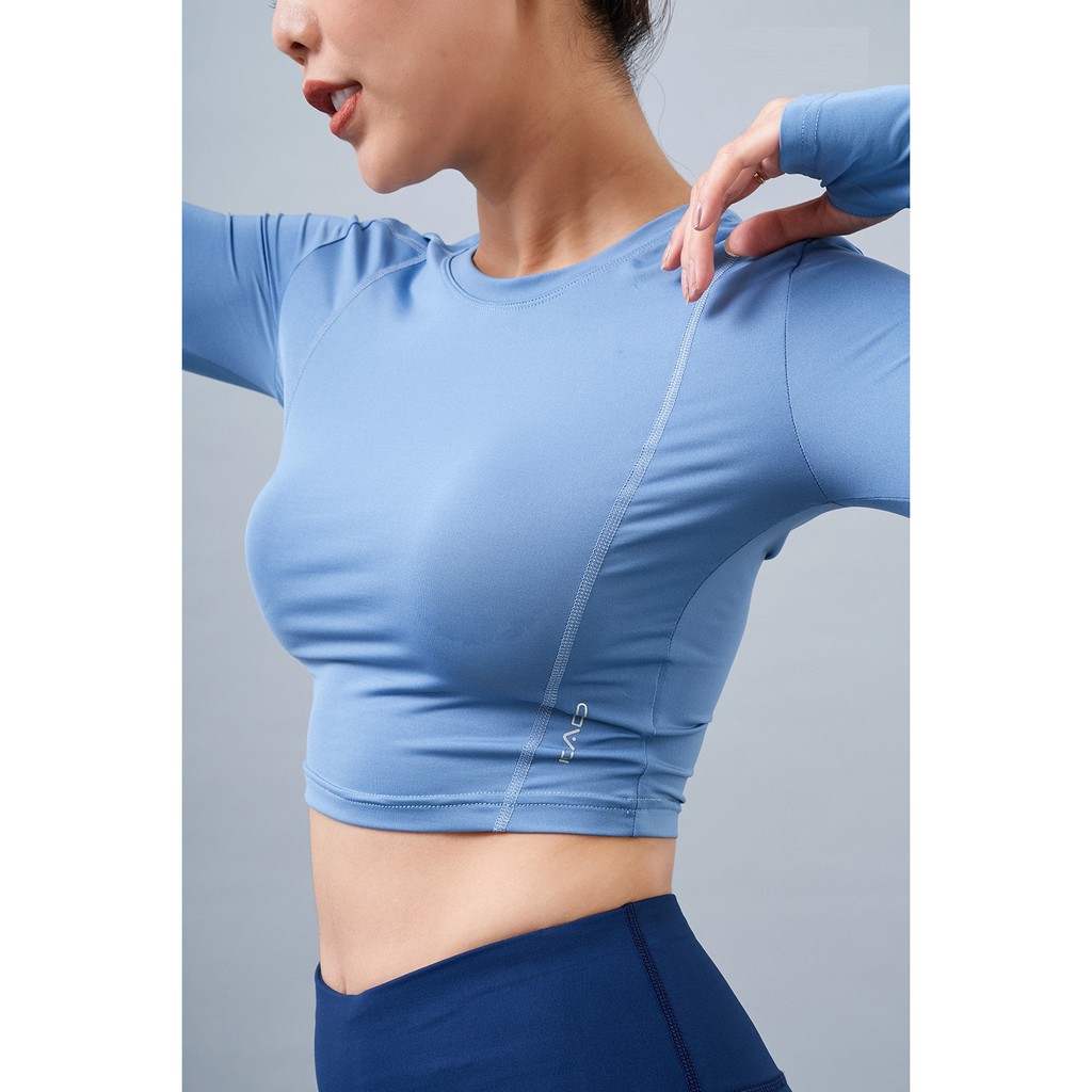 Áo Croptop Dài Tay Tập Gym Yoga Nữ ICADO AT5