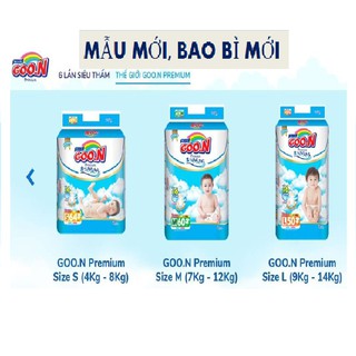 Tã quần/tã dán Goon Slim Premium NB70/S64/M60/L50/XL46/M56/L46/XL42/XXL36/XXXL26