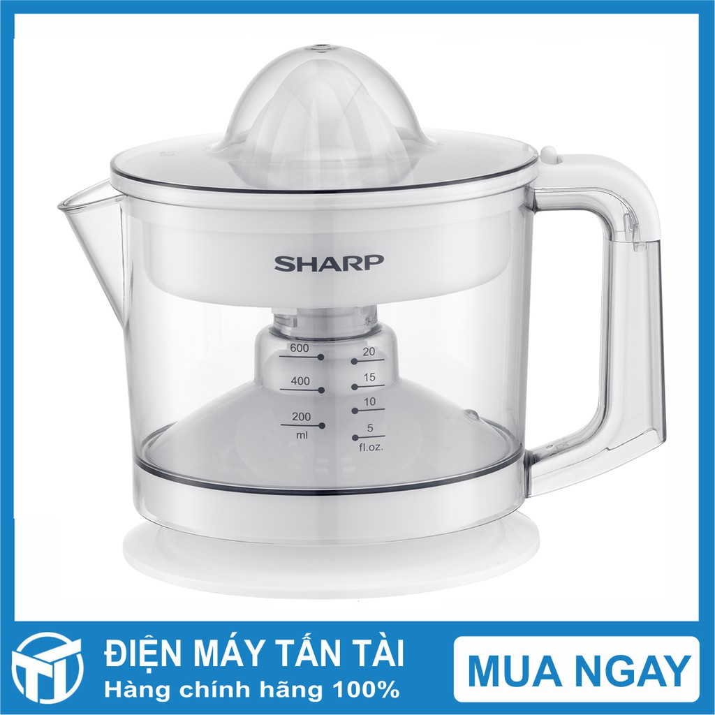 MÁY VẮT CAM SHARP EJ-J256-WH , Công suất:25 W , Dung tích cối:0.6 lít, Vắt cam, quýt, chanh, bưởi..., hàng chính hãng