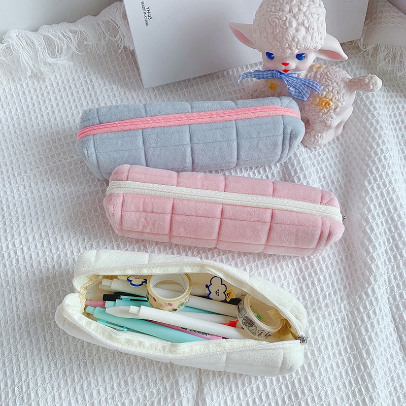 Túi Đựng Bút/Mỹ Phẩm Màu Trơn Sức Chứa Lớn Tiện Dụng Cho Học Sinh