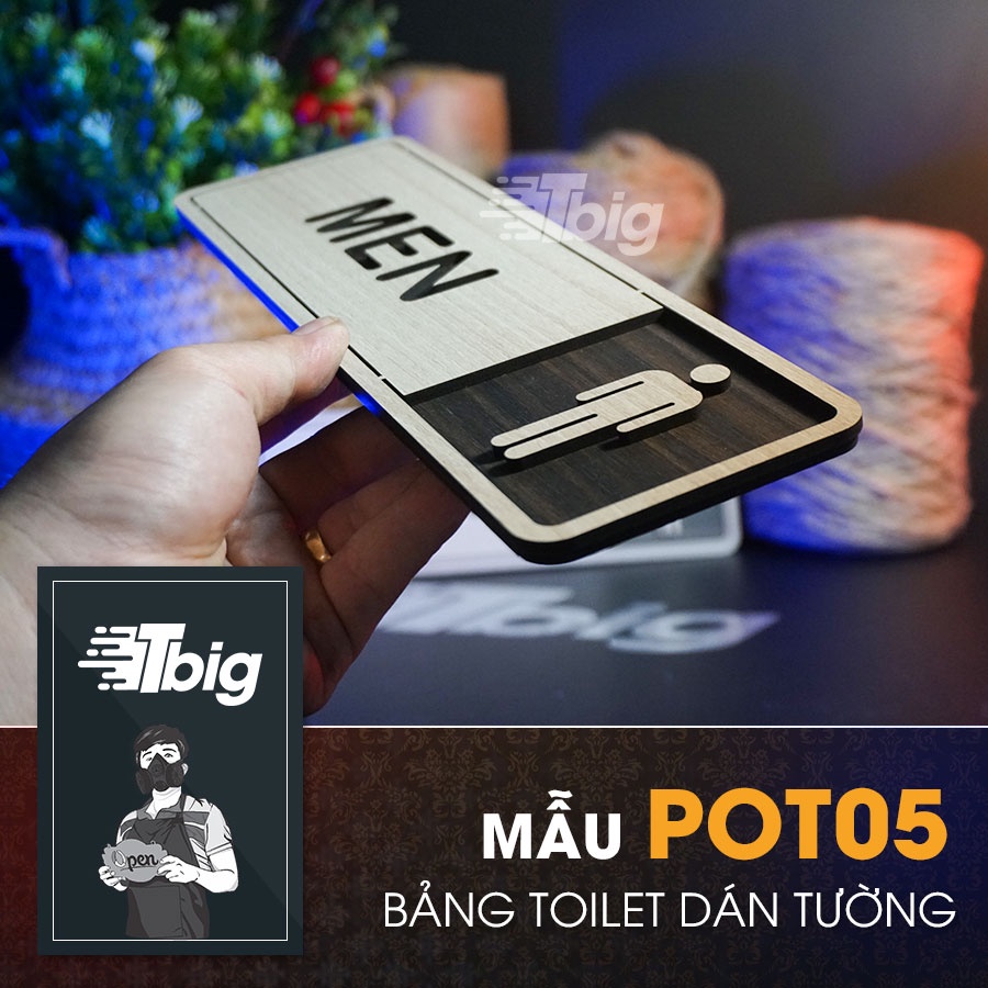 Bảng gỗ toilet dán tường sang trọng mẫu decor độc đáo mới lạ