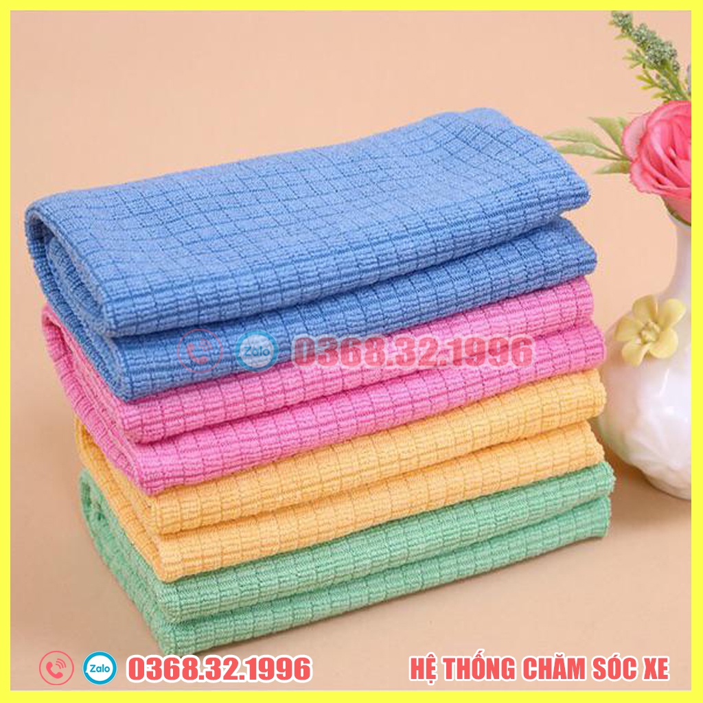 [Mã LIFEAU5SALE giảm 20k đơn 50k] Khăn lau kính ô tô microfiber đa năng cao cấp 30x40cm