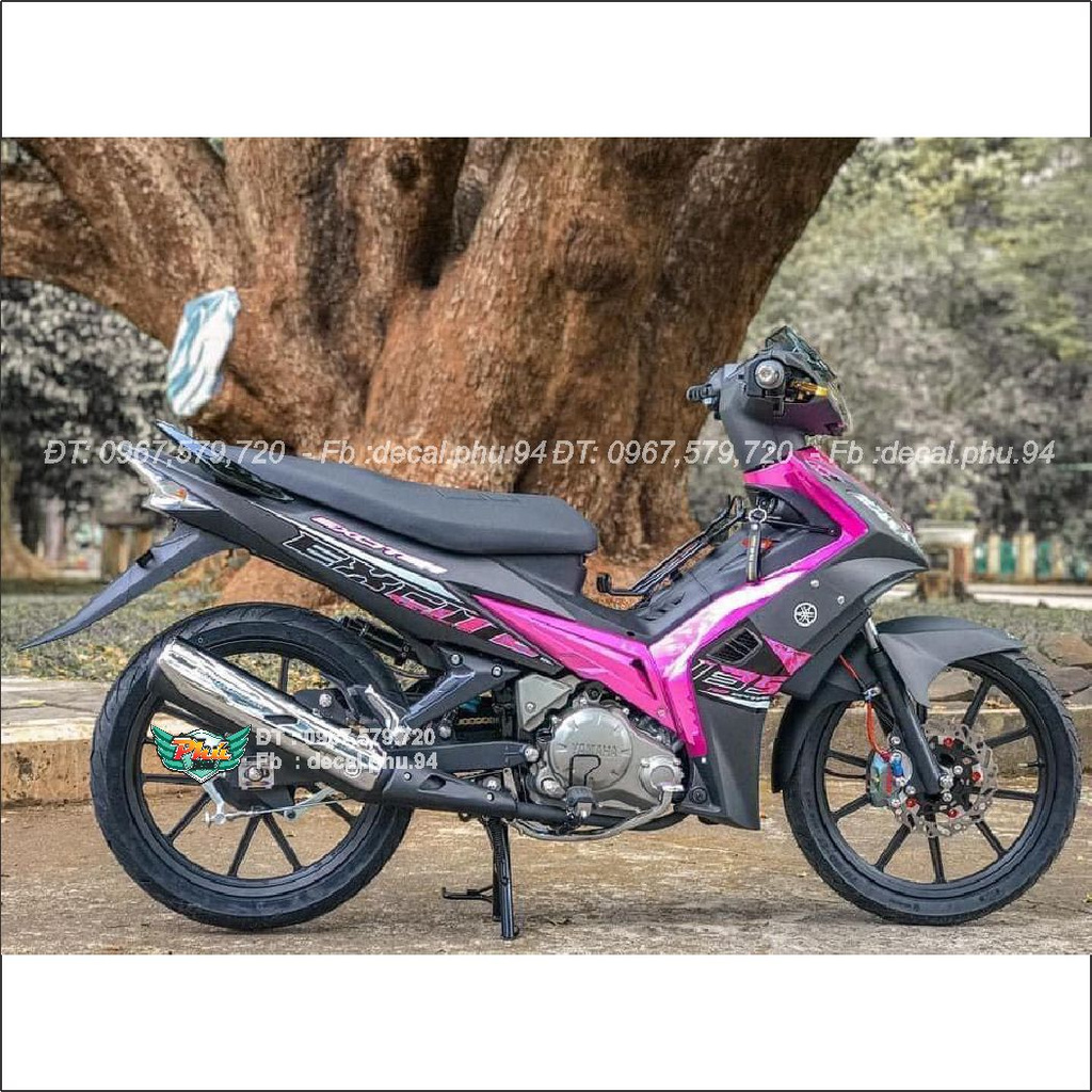 Tem rời Exciter 2006-2010 đen nhám hồng (J)