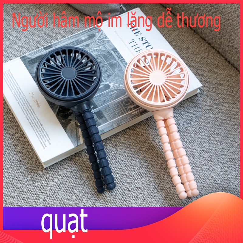 Quạt mini | Quạt di động cho nhân viên văn phòng, xoay 360 độ, chân máy siêu thiết thực pin sạc