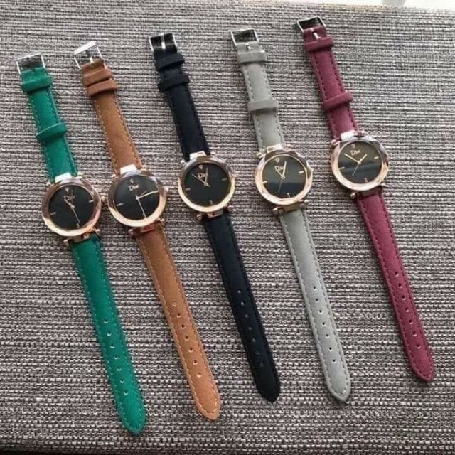 Đồng Hồ Nữ Dây Da Cao Cấp Nhiều Màu Sắc