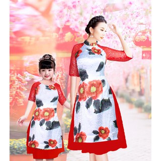 GIÁ SỈ- ÁO DÀI CÁCH TÂN MẸ VÀ BÉ( ÁO MẸ + ÁO BÉ)