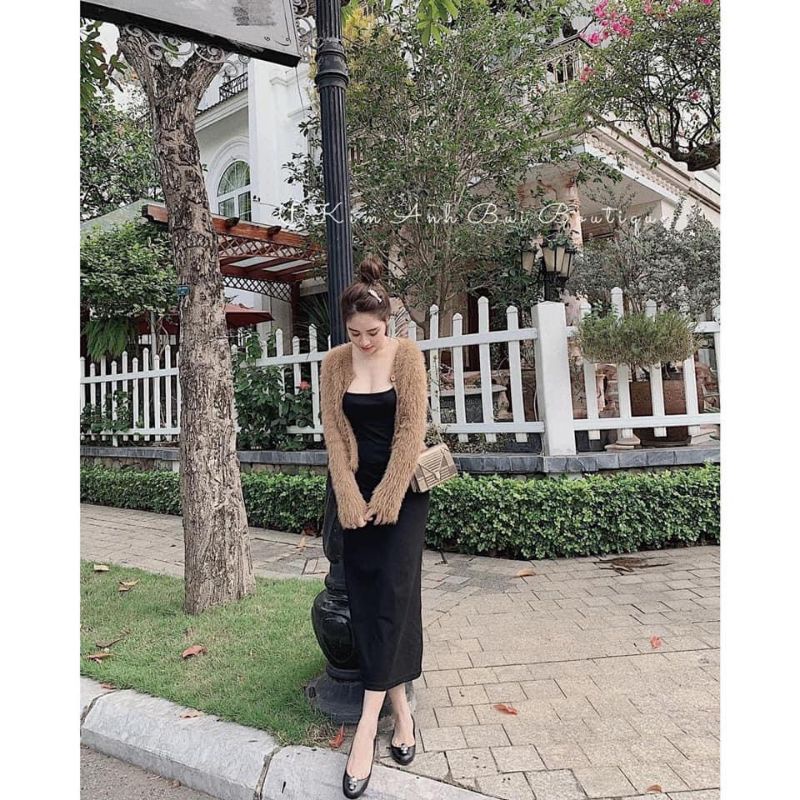 Váy 2 dây trơn body dài L1