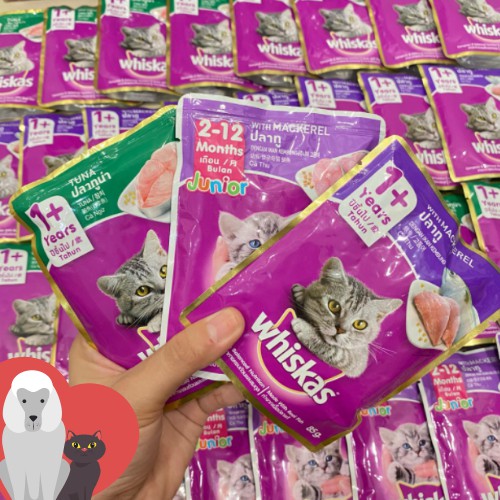 COMBO 12 GÓI PATE WHISKAS DÀNH CHO MÈO LỚN 80G đủ ba vị_Titipets