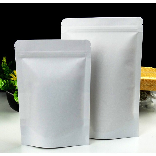 1KgTúi zip trắng sữa, zipper trắng bóng