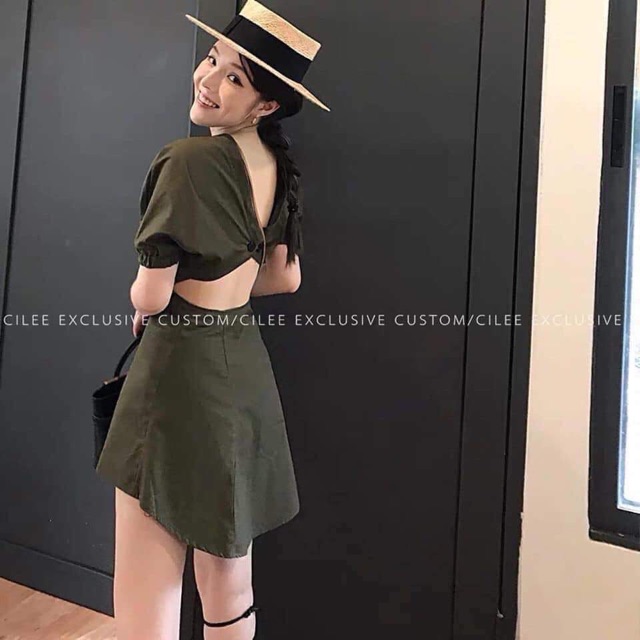 Đầm xinh độc lạ reri dress chất kaki mềm điểm nhấn gài nút sau lưng from đuôi cá xoè tay bo chun co giãn (kèm ảnh thật) | BigBuy360 - bigbuy360.vn