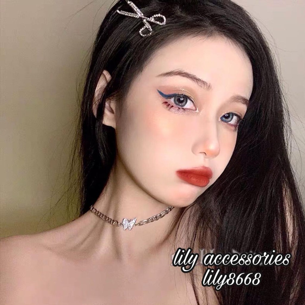 Chain Necklace dây chuyền vòng cổ choker hình bướm đính kim