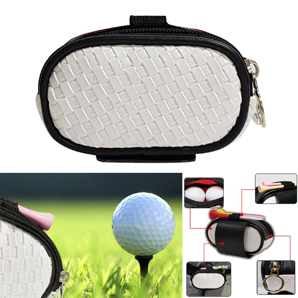 LANFY Durable Golf Ball Bag Zipper Golf Ball Container Golf Ball Pouch Portable Golf Accessories Sporting Goods PU Leather High Quality Storage Bag Golf Waist Holder Bag/Multicolor