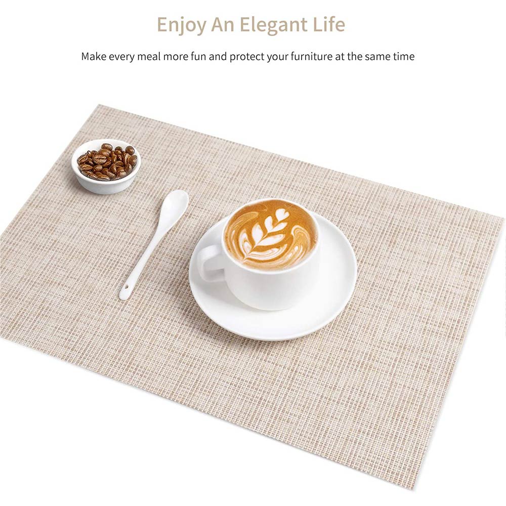 [huite]2/4/6 Pcs Environmental Protection Placemat Pvc Food Insulation Pad Rectangular Simple Table Mat Coaster Bowl Mat