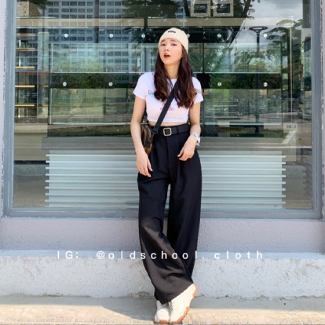 QUẦN ĐEN ỐNG RỘNG DÀI 100CM (ảnh thật/sẵn).