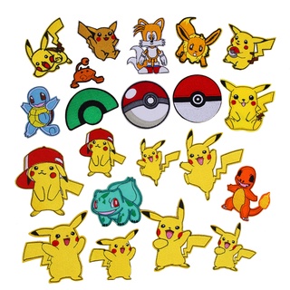 Miếng Dán Ủi Quần Áo Thêu Hình Pokemon Pikachu diy