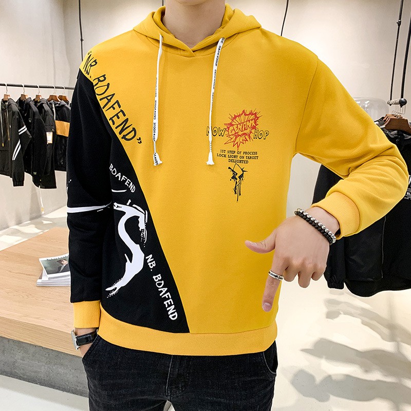 Áo Khoác Hoodies Nỉ Nam ROAFEND Mũ Trùm Đầu Phối Hai Màu Cá Tính Thời Trang Đường Phố Phong Cánh AO TOP NAM 90000129C