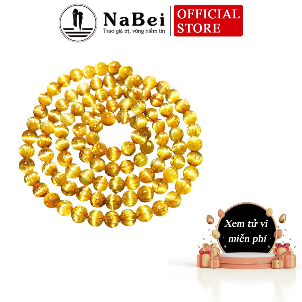 Chuỗi Vòng Tay Thạch Anh Tóc Vàng Tự Nhiên Phù Hợp Cho Mệnh Khuyết Kim, Thổ NB27 - Phong Thuỷ NaBei Store