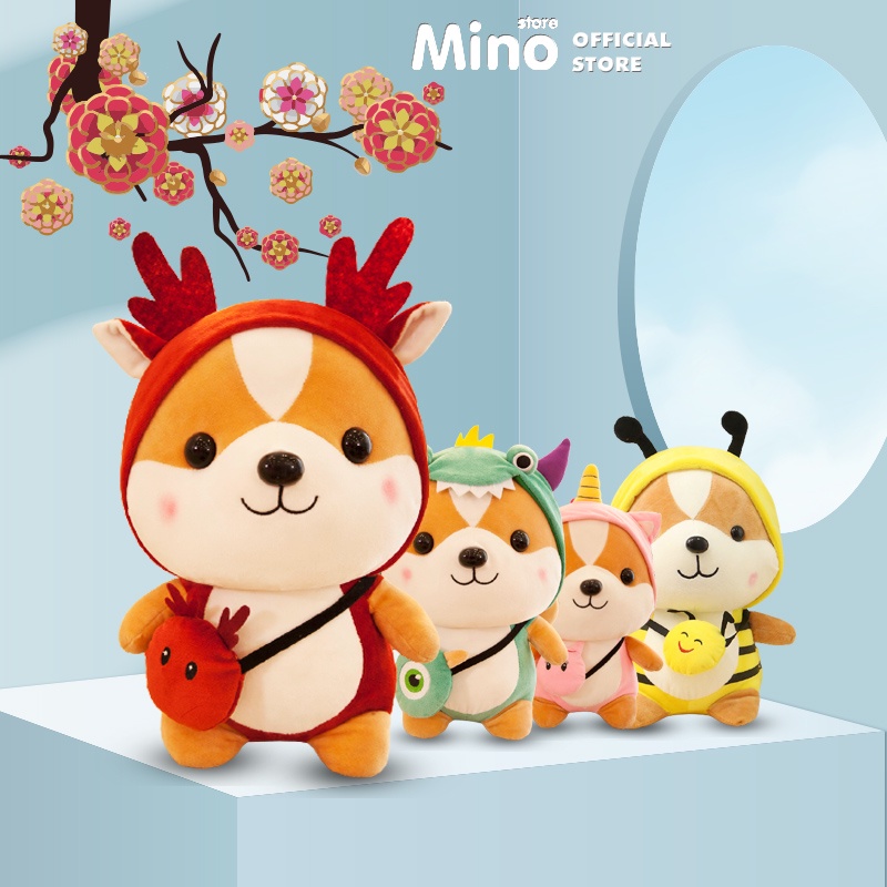 [Mã BMBAU50 giảm 50K đơn 150K] Gấu Bông Chó Shiba Cosplay Hàng Cao Cấp Mềm Mịn Size 25cm MINO STORE TH25