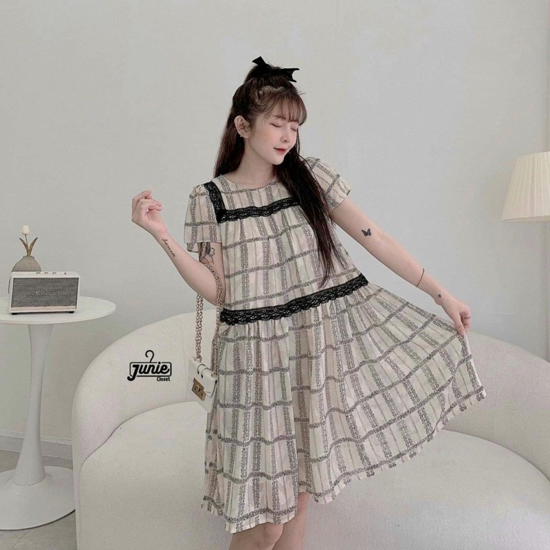 Đầm bầu thiết kế tiểu thư 2 lớp voan phối ren xịn đẹp nhẹ nhàng