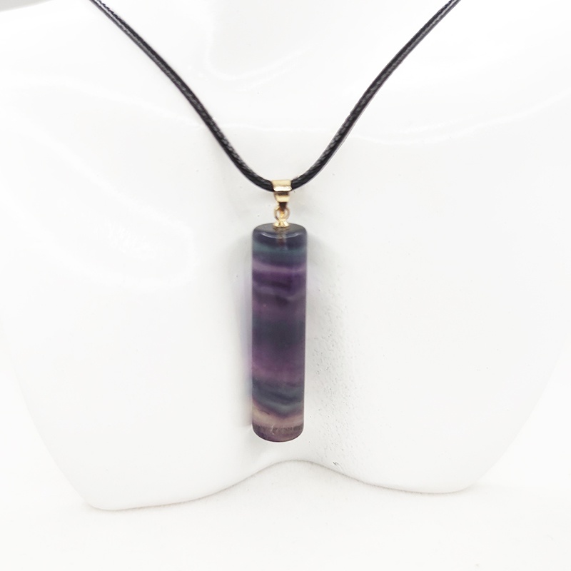 Vòng cổ Mặt Đá Fluorite Tự Nhiên Nhiều Màu Sắc Thời Trang