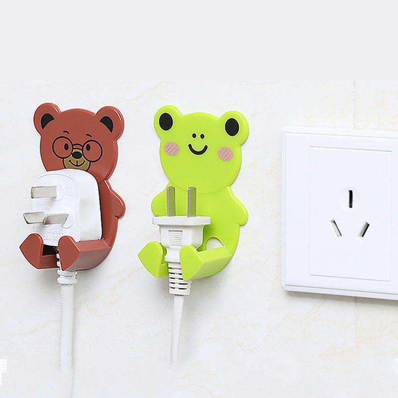 Móc Dán Tường Treo Phích Cắm Thiết Kế Hình Động Vật Hoạt Hình Sáng Tạo