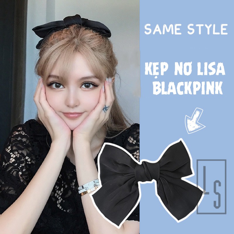 Cặp Tóc Nơ Ruy Băng Lụa Hàn Quốc Giống Lisa BlackPink