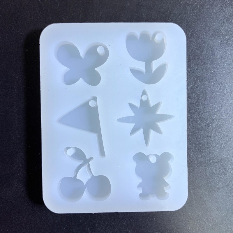 Khuôn Silicone Hình Hoa Lá / Gấu / Gấu Làm Móc Khóa Resin